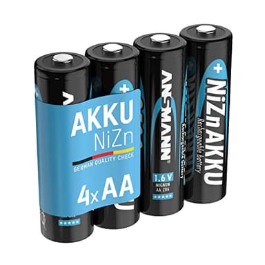 ANSMANN 4x Batterie ricaricabili stilo - nichel zinco AA 1600 mAh 1,6 V - ricarica rapida fino a 1000 cicli di ricarica per telecomando torcia