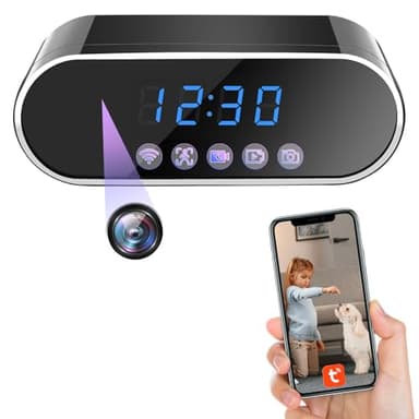 Tebetu Mini Telecamera Spia HD 1080p, WiFi Dual Band (2.4G/5G) con Audio, Visione Notturna IR & Rilevamento Movimento - Microcamera Nascosta per Baby Monitor, Casa e Ufficio