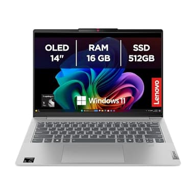 Lenovo IdeaPad Slim 5x Notebook Copilot+PC 14’’ WUXGA OLED (1920x1200), Snapdragon X Plus X1P-42-100, Grafica Qualcomm Adreno GPU Integrata, RAM 16GB, 512GB SSD, Windows 11 Home, Cloud Grey