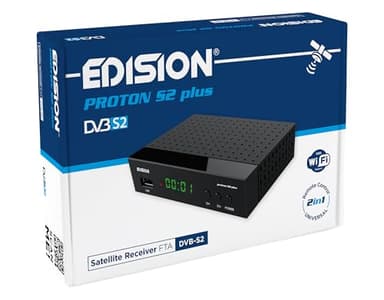 Decoder DVB-S2 HD EDISION PROTON S2 plus Ricevitore Digitale Satellitare DVB-S2, Supporto Unicable, Supporto USB WiFi, LAN, HDMI, SCART, SPDIF, USB, IR, lettore di schede, Telecomando Universale 2in1