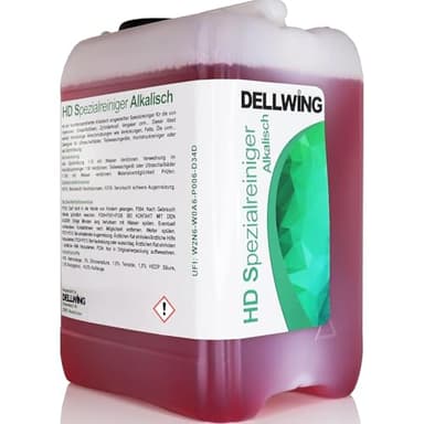 DELLWING HD detergente speciale alcalino 5L - concentrato di detergente ad ultrasuoni di alta qualità per la pulizia di parti di automobili come carburatori, teste dei cilindri