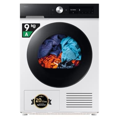 Samsung Asciugatrice Bespoke AI DV90DB7845GE/U3, 9 kg, Pompa di Calore, Wifi, QuickDrive, AI Dry, Sensore Optimal Dry, Display AI Control, Carica Frontale, 60L x 85H x 60P cm