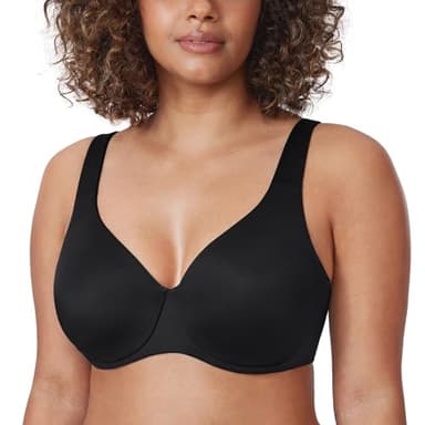 DELIMIRA Donna Reggiseno Taglie Forti Minimizer Senza Cuciture con Ferretto Senza Imbottitura Nero 5E