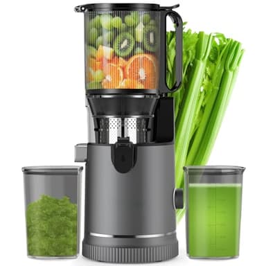 Estrattore di Succo – Slow Juicer con Bocca di Inserimento da 147 mm e Motore da 400 W, Alta Resa e Conservazione dei Nutrienti, Capacità 1,8 L con 2 Bicchieri, BPA Free, Per Frutta e Verdura Intere