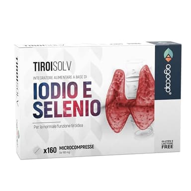 Ioduro di Potassio puro 225 mcg (150% VNR) | Iodio stabile arricchito con Selenio per la funzione Tiroidea, alto assorbimento | 160 microcompresse facili da deglutire