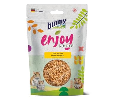 Bunny EnjoyNature Das wurmt | 60 g | Mangime per criceti, topi coloranti, gerbilli e ratti | Ricco di acidi grassi Omega | Fonte di proteine di alta qualità