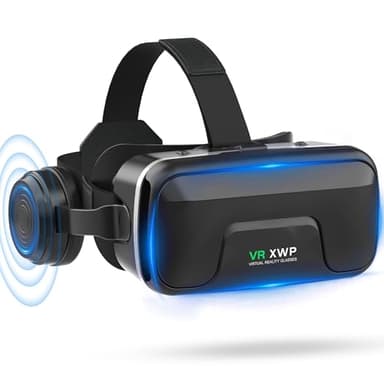 XWP Visore Realtà Virtuale Con Cuffie, Occhiali VR 3D Immersivi Per Smartphone, Lenti HD, Per Giochi E Film, Compatibile Con iPhone E Android (4,7–7,2"), Regalo Di Compleanno Per Amici E Famiglia