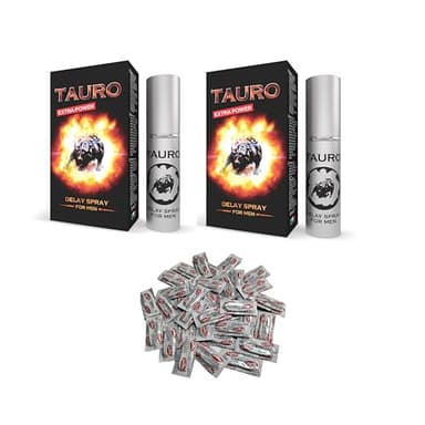 2x Tauro Ritardante Spray Extra Power con 12 profilattici