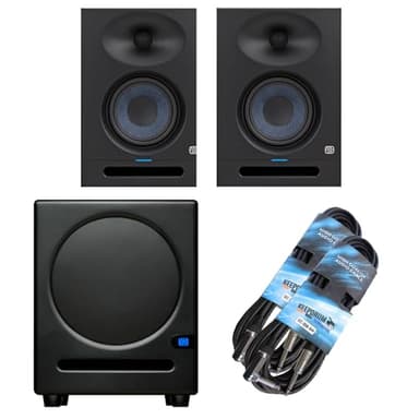 PreSonus Eris Studio 5 - Altoparlanti attivi, 1 coppia + subwoofer Eris Sub 8 BT + 2 cavi jack keepdrum