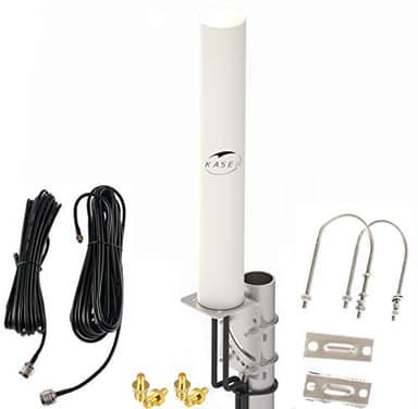 KASER Antenna 4G LTE Esterno Mimo Omnidirezionale 698-2700 MHz Connettore SMA con Adattatore CRC9 TS9 Compatibile con Router 4G Guadagno Fino 12 dBi (Cavo 2 x 10M)