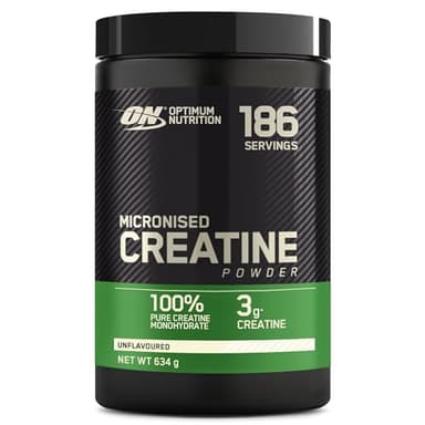 Optimum Nutrition Creatina Monoidrata Micronizzata in Polvere, Creatina Pura al 100% - Integratore per Migliorare Forza e Performance Muscolare, Pre e Post Workout, Senza Aroma, 634 g (186 Porzioni)