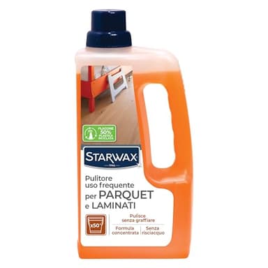 STARWAX - Pulitore uso frequente per parquet e laminati - Elimina le macchie sui parquet e i laminati - Senza risciacquo - Non scivoloso - 1L - 50 lavaggi da 50m²
