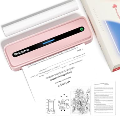 Phomemo M832 Stampante Portatile, Stampante Termica A4 Compatibile con Phone via Bluetooth, Windows e macOS via Cavo USB, per Viaggi, Lavoro, Casa, Stampa Solo su Carta Termica, Rosa