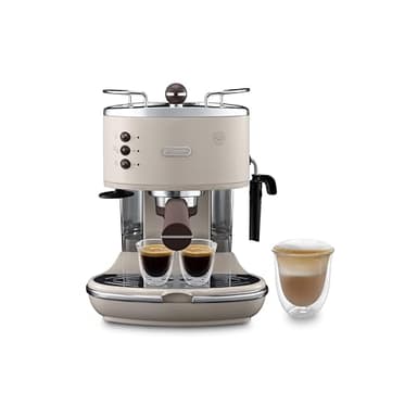 De'Longhi Icona Vintage ECOV 311.BG Macchina da Caffè Espresso Manuale e Cappuccino, Caffè in Polvere o in Cialde E.S.E., 1100 W, Beige