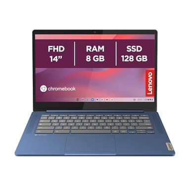Lenovo IdeaPad Slim 3 Notebook Chromebook 14" FHD (1920x1080), MediaTek Kompanio 520, 8GB RAM, 128GB eMMC, ChromeOS, WiFi 6 - Abyss Blue, Esclusiva Amazon