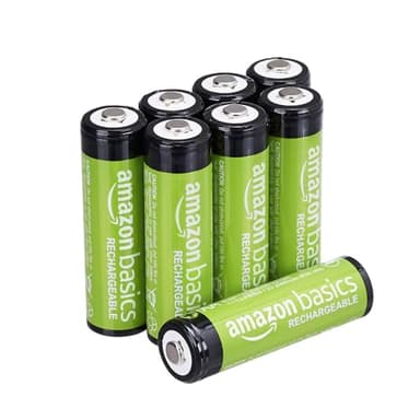 Amazon Basics confezione da 8 batterie AA NiMH ricaricabili, 2000 mAh, 1,2 V, ricaricabili fino a 1000 volte, precaricate