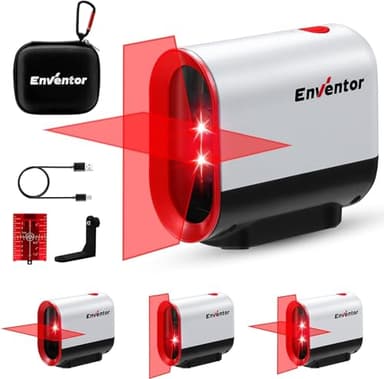 Enventor Livella Laser Autolivellante 35M, Livella Laser Rossa a Croce, 3 Modalità (Autolivellante, Manuale, a Impulsi), 360° Supporto Magnetico, IP54, Ricarica USB, Alta Visibilità e Precisione