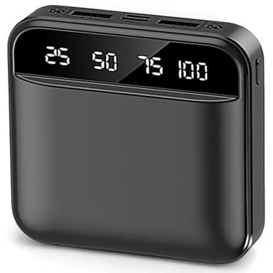 Power Bank 10000mAh,Ultra Sottile & Leggero,2A USB C In & Out, 4 Porte Portable Charger con LCD Display Digitale,Caricatore Portatile con Torcia LED per iPhone Huawei Xiaomi Android ecc