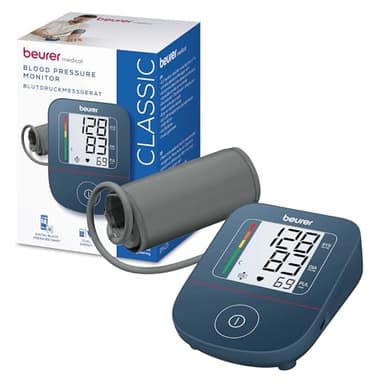 Beurer BM 25 misuratore di pressione da braccio, funzionamento semplice con un pulsante, misurazione precisa, rilevamento aritmie, porta USB-C, polsino 22-42 cm, trasferimento dati a Apple Health