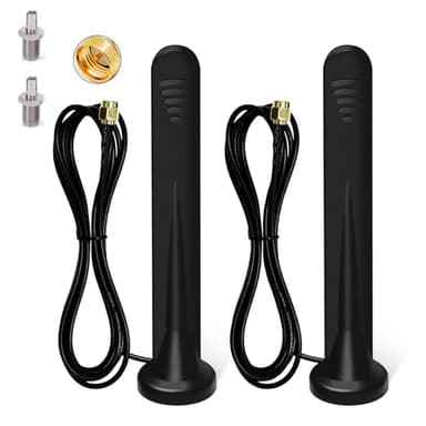 2 X 5G 4G Antenna Lte Esterna Omnidirezionale 600-6000 MHz Amplificatore Segnale Interni Esterni Impermeabile Connettore SMA con Porta TS9 Base Magnetica,3G/4G/5G/GSM/GPRS/LTE/Wi-Fi Universale -1.5M