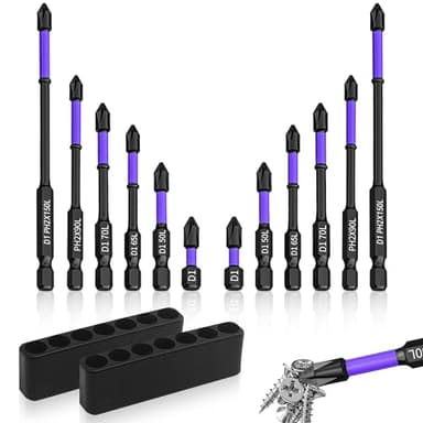 12 Pezzi Inserti per Avvitatore Professionali Punte Avvitatore Inserti Avvitatore Punte Magnetiche Antiscivolo per Riparazioni Ambito Industriale Domestico Elettrotecnico Foratura Fori Serraggio Viti