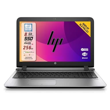 HP Probook, Pc Portatile Notebook intel core i5-6200U, Display HD da 15,6", Ram 8 Gb, SSD 256 Gb, Pacchetto Libre (ricondizionato)