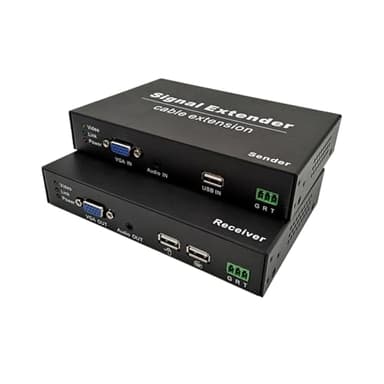 Extender KVM VGA su Cat5e/6/7 – 3,5 mm Audio I/O, tastiera e mouse USB, RS232, 1080P a 60 Hz non compresso, 394 ft/120 m, Plug&-Play (Win/Mac/Linux)