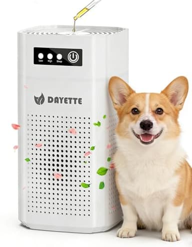 DAYETTE HEPA 13 Mini purificatore d'aria per auto, camera da letto, filtro dell'aria per allergie, polvere, animali domestici, odore con diffusore di aromi, 20 dB Ultra Quiet Air Cleaner