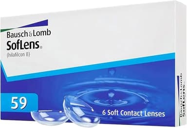 Soflens 59 Lenti a Contatto Correttive Mensili, 6 Lenti, BC 8.6 mm, DIA 14.2 mm, -1.25 Diopt