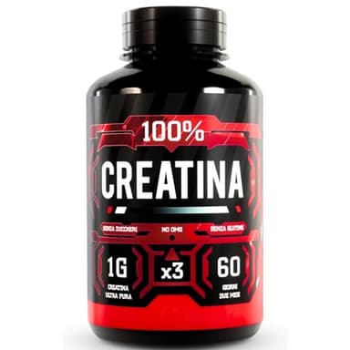Creatina per Massa Muscolare, Monoidrata (Pura) 180 compresse; Pura Alto Dosaggio - Body Building massa muscolare boost energetico pre e post workout - Creatine Pre e Post Workout
