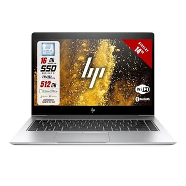HP EliteBook - Pc Portatile 14" - Intel i5-8265U 4 Core 1.60Ghz - SSD 512Gb Ram 16Gb - Notebook con Win 11 e Libre Office - Laptop Pronto all'uso (Ricondizionato)