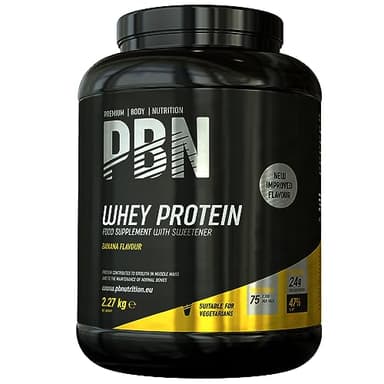 Premium Body Nutrition Siero di Latte in Polvere, 2.27 kg (Pacco da 1), Sapore di Banana, Gusto Ottimizzato