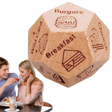 Coppia Date Night Dice - Dadi per Cena in Legno 12 Lato per Coppie, Regalo San Valentino Anniversario Matrimonio Compleanno per Moglie Marito Lui Lei (Stile A)