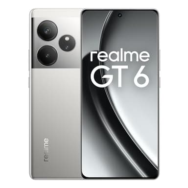 realme GT6 Smartphone 5G 12+256 GB, Snapdragon 8s Gen 3 Chipset, 6000nit Ultra Bright Display, Sony LYT-808 OIS Camera, 120W SUPERVOOC Charge, 5500mAh Massive Battery, Argento, (no adapter)