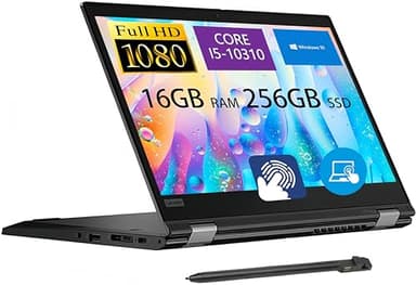 Lenovo ThinkPad L13 Yoga Gen 1 Touchscreen 2 in 1 Laptop, 13.3" FHD, Intel Core i5-10310U, 16GB RAM, 256GB SSD, Stylus Pen, Windows 11 Pro (rinnovato)