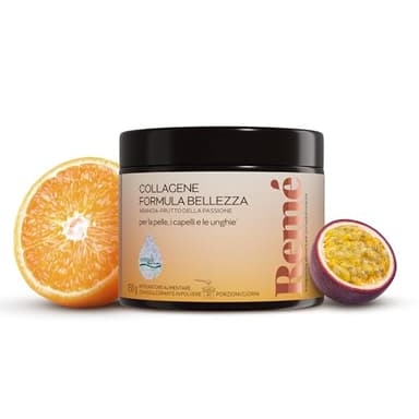 Remé Collagene in Polvere con VERISOL® - 2500 mg Idrolizzato di collagene ad Alta Potenza per dose da 5 g - Formulato con Vitamine C, D e A, Biotina e Zinco - Senza Zuccheri Aggiunti - 30 Porzioni