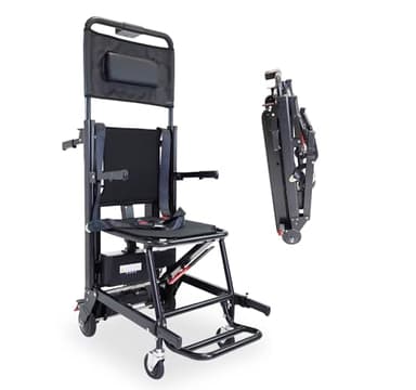 KMINA Sedia Montascale Elettrica per Disabili, Anziani, Evacuazione e Trasporto, Carrello Saliscale Pieghevole Portatile