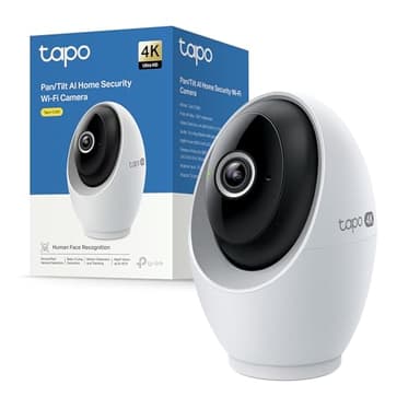 Tapo C260 4K 8MP Telecamera WiFi Interno, Rilevazione e Notifiche Smart AI, Riconoscimento Facciale, Visione Notturna Migliorata, Compatibile con Alexa, Modalità Avanzata di Privacy, Block Zones