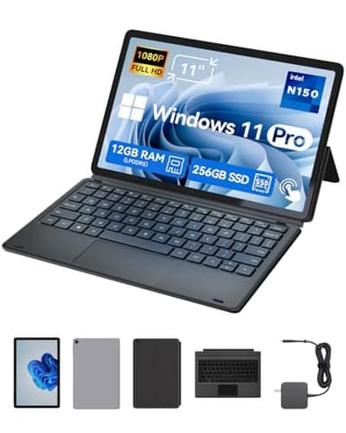 BNCF Laptop 2-in-1 da 11 Pollici, PC Touchscreen Win 11 compatibile con Twin Lake N150, 12GB RAM 256GB SSD, Tablet IPS FHD 1920x1200 USB-C/HDMI WiFi 6 con Tastatura Magnetica e Kickstand