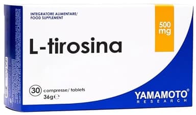Yamamotò L-Tirosina 500 mg, 30 Compresse, Integratore Alimentare per Attenzione e Benessere Mentale