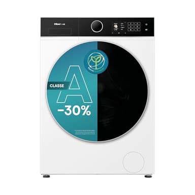 Hisense WF5I8043BWF Lavatrice slim a Carica Frontale 8 kg, Classe A-30%, 1400 rpm, 15 Programmi, Connectivity, Vapore, Refresh, Display Touch, Maxi cestello, Programma rapido