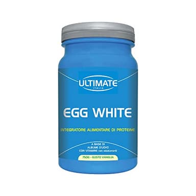Ultimate Italia Egg White – Proteine di Albume dell'Uovo - Integratore Alimentare di Proteine a Base di Albume d'Uovo – con Vitamine B2 e B6 – Nutre la Massa Magra - Gusto Vaniglia, 750 G