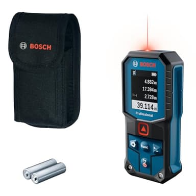 Bosch Professional Distanziometro laser GLM 40-31 (P65, carcassa antiurto, calcoli automatici per lunghezza/superficie/volume, display a colori luminoso, compatibile con batterie agli ioni di litio)