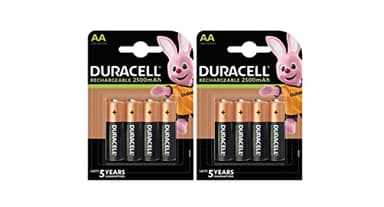 8X Duracell AA Ricaricabile 2500 mAh (2 Blister Da 4 Batterie) 8 Pile Stilo Ricaricabili