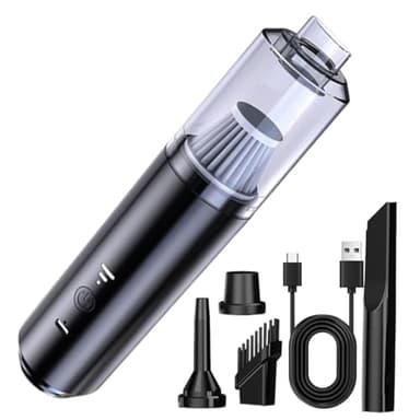 Generico Cordless Car Vacuum, Handheld Vehicle Cleaner, Small & Silent Powerful Suction & Rechargeable Design, Deep Cleaning Machine, for Car, Truck, Couch, Carpet, Sofa, Bed, and Home Use