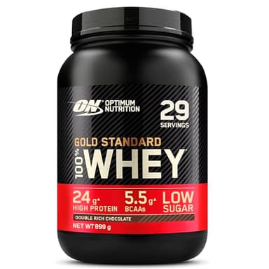 Optimum Nutrition Gold Standard 100% Whey, Proteine in Polvere, Gusto Doppio Cioccolato, 899g, 29 Porzioni