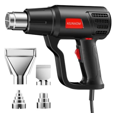 AIUNAOM Pistola ad Aria Calda 2000W Pistola Termica 50℃~650℃ Controllo di Temperatura Senza Livelli + 2 Velocità dell'aria Protezione da Sovraccarico Per Riscaldamento Saldatura e Sbrinamento