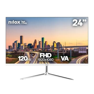 Nilox NXM24FHD1201W Monitor 24", 4K, Schermo Gaming 240Hz, Monitor PC con Tecnologia VA, Connessioni HDMI e VGA