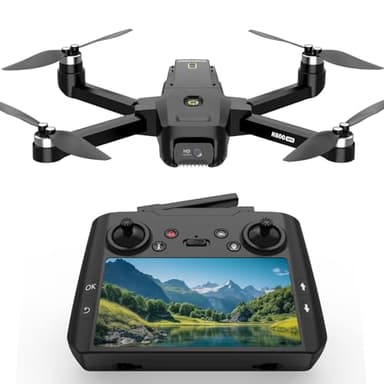 Drone GPS con Telecamera Adulti Principianti,Schermo LCD HD da 4.5" Scheda SD da 32GB,Drone Seguimi Professionale Lunga Distanza con Ritorno Automatico,Posizionamento del Flusso Ottico,3 Velocità
