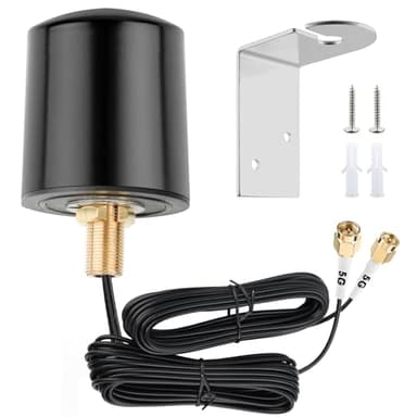 Antenna da 5G LTE per esterni, 5 dBi, 600-6000 MHz Spina MIMO SMA Antenna Esterna Omnidirezionale, con 5 m Dual SMA Spina Low Loss BMR100 per router WiFi Hotspot Sicurezza Telecamera IP